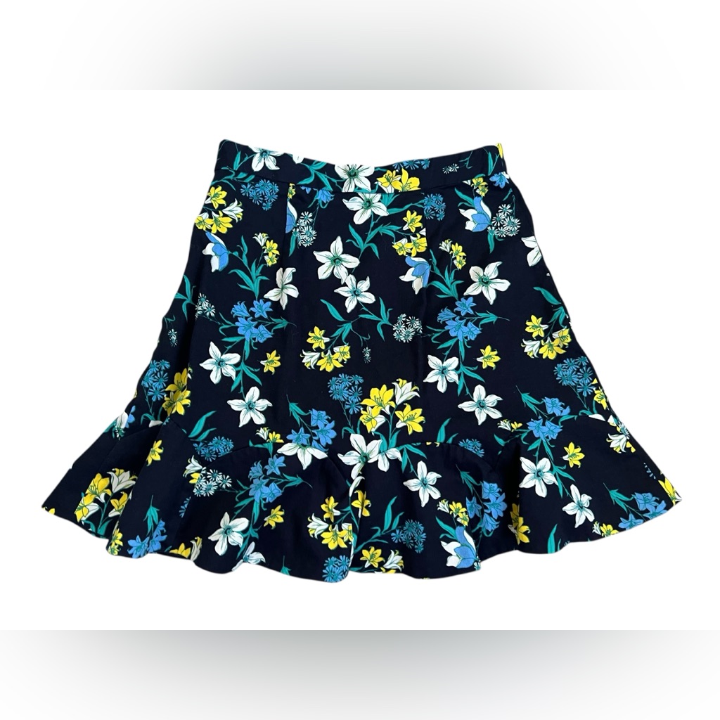 Draper James A-Line Skirt With Blue And Yellow Floral
